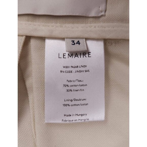 Lemaire Linen Pleated Shorts Size 34 2 XS Womens Off-White Culotte $640 - Picture 11 of 16